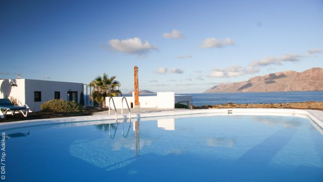 confinement avec piscine et vue sur le spot de Famara