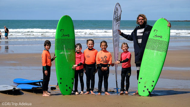 Séjour surf en famille en Vendée avec cours hébergement et matériel
