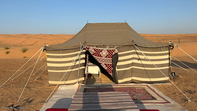 Hébergement en tente tout confort pendant votre trek dans les dunes d'Oman