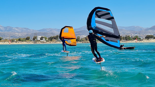 Cours ou location de matériel de wing foil pendant votre séjour à Naxos